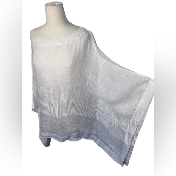 J. McLaughlin 100 % Linen Ombre Stripe Tunic kimonk size M/L - Picture 6 of 9